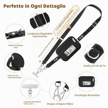 Carica l'immagine nel visualizzatore di Gallery, MoKo Laccio per cellulare con portafoglio RFID, nero