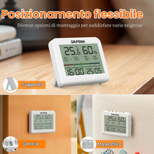 Carica l'immagine nel visualizzatore di Gallery, GRIFEMA GA2901, Termometro Igrometro Digitale, Igrometro Umidità Casa con Retroilluminazione, Registrazione Max/Min, Oro