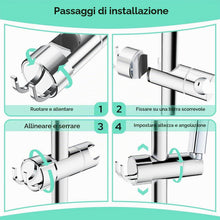 Carica l'immagine nel visualizzatore di Gallery, Alyvisun Universale Supporto Soffione Doccia con 2 Ganci