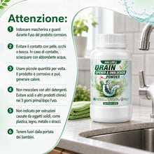 Carica l'immagine nel visualizzatore di Gallery, Polvere Disgorgante Professionale Forte, Stura Lavandini e Scarichi per Eliminare Odore di Fogna in Bagno, Rimuove Rapid
