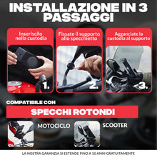 Carica l'immagine nel visualizzatore di Gallery, Shapeheart Porta Cellulare Moto per Specchietto con Custodia Staccabile