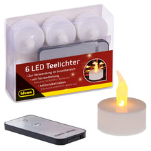 Carica l'immagine nel visualizzatore di Gallery, Idena 38204 - Candele da tè a LED, 6 pezzi, candele elettriche con luce tremolante, con telecomando, batterie incluse, d