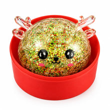 Carica l'immagine nel visualizzatore di Gallery, Squishy Squeeze Toy, Squishy Natalizio Glitter con Luci, Giocattolo Antistress da Schiacciare con Corna di Renna, Per Ca