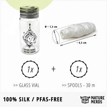 Carica l'immagine nel visualizzatore di Gallery, Nature Nerds - Filo interdentale naturale in flacone vetro, 1 bobina, 30 m
