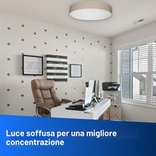 Carica l'immagine nel visualizzatore di Gallery, REV Lampada da soffitto a LED - Lampada da soffitto per camera da letto, soggiorno e cucina rotonda 30 cm con paralume i