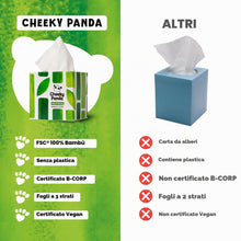 Carica l'immagine nel visualizzatore di Gallery, The Cheeky Panda Fazzoletti di Carta | 12 Scatola - 56 Fazzoletti per Scatola | Realizzati in bambù | 3 Veli