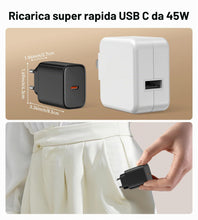 Carica l'immagine nel visualizzatore di Gallery, 45W Caricatore USB C Rapido per Samsung Galaxy S25/S24/S23/S22/S21, per iPhone 17/16/15 Ricarica Rapida Tipo C Caricabat