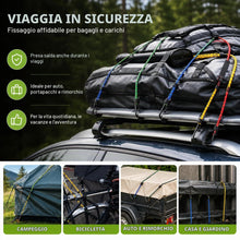 Carica l'immagine nel visualizzatore di Gallery, 10 espansori e tendicinghi, corde in gomma con ganci per il fissaggio, diverse lunghezze, per moto, mobili, auto, bicicl