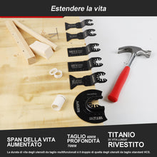 Carica l'immagine nel visualizzatore di Gallery, 22 Pezzi Lame Utensile Multifunzione – Lame Oscillanti per Taglio Legno, Metallo, Plastica – Compatibili con Fein, Makit