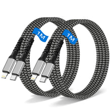 Carica l'immagine nel visualizzatore di Gallery, Cavo USB C Lightning 1M, Cavo iPhone USB C 2Pezzi [Certificato MFi] Cavetto iPhone Lightning Cavi Carica Rapida Type C F