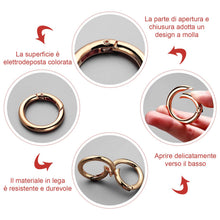 Carica l'immagine nel visualizzatore di Gallery, 32 Pezzi Scatto Molla Rotonda Accessori per Borse e Zaini (Argento&amp;Oro)