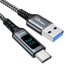 Carica l'immagine nel visualizzatore di Gallery, Cavo USB Type-C,1M USB 3.0 10Gbps USBC Ricarica Rapida with LED Display