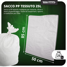 Carica l'immagine nel visualizzatore di Gallery, ToolSpace 50x Sacchi in Rafia Polipropilene 50×85 cm Sacchi Resistenti per Carico Pesante 25 kg Edilizia Cantiere Smalti