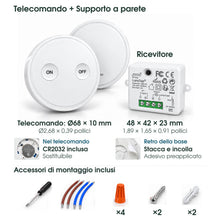 Carica l'immagine nel visualizzatore di Gallery, LoraTap Interruttore Wireless RF 868MHz, 1 Telecomando + 1 Ricevitore