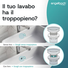 Carica l'immagine nel visualizzatore di Gallery, Engelbach® Piletta lavabo senza troppopieno – Scarico Click Clack con 3 guarnizioni – Valvola di scarico universale per 