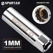 Carica l'immagine nel visualizzatore di Gallery, Spurtar Bussola Candela 14 mm Magnetica 12 Punti Parete Sottile 3/8"