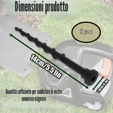Carica l'immagine nel visualizzatore di Gallery, 12 Picchetti in Plastica, Lunghezza 14 cm, Nero