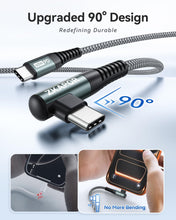 Carica l'immagine nel visualizzatore di Gallery, ZKAPOR 60W Cavo USB C a USB C 2Pezzi 2M Cavo USB 90 Gradi Cavo USB Type-C