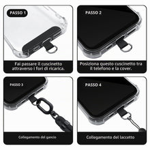 Carica l'immagine nel visualizzatore di Gallery, New&amp;Teck Cavo per telefono cellulare con 2 patch, cordino per telefono 1 m60 resistente, regolabile, elegante compatibil