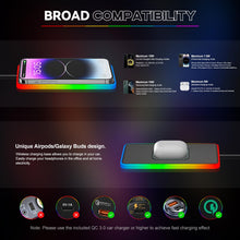 Carica l'immagine nel visualizzatore di Gallery, Tappetino di Ricarica Wireless Auto RGB, 15W Caricabatterie Wireless