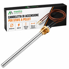 Carica l'immagine nel visualizzatore di Gallery, Candeletta Stufa Pellet, 280 Watts, 140/150 mm ∅ 9.9, Filettatura 3/8