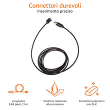 Carica l'immagine nel visualizzatore di Gallery, Amazon Basics Cavo prolunga USB-A 3.0 maschio A-femmina A (3 m) per Personal computer, Nero