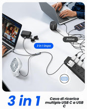 Carica l'immagine nel visualizzatore di Gallery, RAVIAD 100W Cavo USB C 1.2M, Multi Cavo di Ricarica con 3 Porte Tipo C
