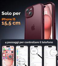 Carica l'immagine nel visualizzatore di Gallery, FLLAO Cover iPhone 15 con Vetro Temperato - Borgogna