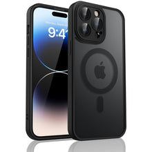 Carica l'immagine nel visualizzatore di Gallery, Amzpas Cover Magnetic per iPhone 14 PRO MAX, Custodia Protettiva Completa con Magsafe,Traslucida Opaca Posteriore Sottil