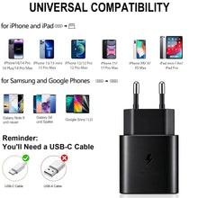 Carica l'immagine nel visualizzatore di Gallery, 25W Caricatore USB C Rapido per Samsung Galaxy A57 A56 A55 A54 A53 A36 A35 A26 A25 A16 A15 S26 S25 S24 S23 S22 S21 S20 F