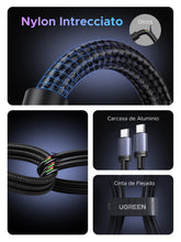 Carica l'immagine nel visualizzatore di Gallery, UGREEN 2 Pezzi Cavo USB C 240W Ricarica Rapida Nylon Intrecciato (2M)