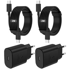 Carica l'immagine nel visualizzatore di Gallery, Caricabatterie Per Samsung Rapido,2 Pack Caricatore USB C da 25W