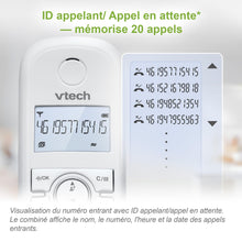 Carica l'immagine nel visualizzatore di Gallery, VTech CS1500 Telefono wireless DECT a doppia carica con blocco chiamata, ID chiamata/chiamata in attesa, altoparlante vi