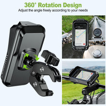 Carica l'immagine nel visualizzatore di Gallery, Porta Cellulare Moto Impermeabile Supporto Telefono Moto Antivibrazione Porta Cellulare Scooter con Touch Screen Rotazio