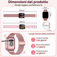 Carica l'immagine nel visualizzatore di Gallery, Smartwatch Donna,1.85"Orologio Smartwatch Chiamate Bluetoot 2 Cinturini