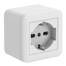 Carica l'immagine nel visualizzatore di Gallery, Electraline 60472 Contenitore da superficie FIXA con presa P40 (Schuko+10/16A), Bianco, IP40, compatibile per installazi
