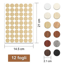 Carica l'immagine nel visualizzatore di Gallery, Brelet 648 Pezzi Tappi Coprivite Adesivi, 12 Colori, Coperchio Foro Vite Ø 21 mm Autoadesivi per Armadi, Scrivanie, Mobi
