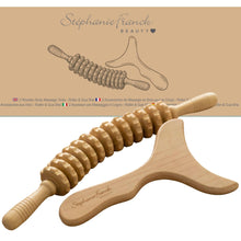 Carica l'immagine nel visualizzatore di Gallery, Set in Legno per Maderoterapia Corpo con Rullo Curvo e Gua Sha, Massaggio Anticellulite per Gambe, Glutei, Addome, Bracc