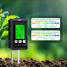 Carica l'immagine nel visualizzatore di Gallery, Wigearss Misuratore pH per Terreno 6 in 1, Tester Digitale per Piante, Nero