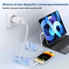 Carica l'immagine nel visualizzatore di Gallery, Caricatore per iPhone Certificato Apple MFi, 20W 2-Porto USB A &amp; USB C Rapido Caricabatterie per iPhone 14/14 Pro/14 Pro