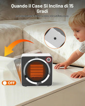 Carica l'immagine nel visualizzatore di Gallery, 500W Termoventilatore Basso Consumo, Stufetta Ceramica, Scaldabagno Elettrico Integrati, Stufetta Elettrica PTC, Doble P
