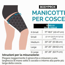 Carica l'immagine nel visualizzatore di Gallery, Bodyprox Manicotto a compressione per coscia (1 paio), manicotto a compressione per il tendine del ginocchio per uomini 