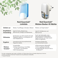 Carica l'immagine nel visualizzatore di Gallery, Raid Essentials - Trappola luminosa a LED, senza insetticidi