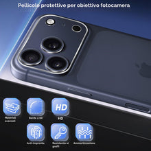 Carica l'immagine nel visualizzatore di Gallery, 2 Pezzi per iPhone 17 Pro Pellicola Fotocamera Protezione, 9H Camera Vetro temperato, Anti Graffi HD Trasparenza Fotocam
