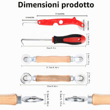 Carica l'immagine nel visualizzatore di Gallery, 4 Pezzi Attrezzi Di Schermo Rotolamento, Rotella per Zanzariere, Attrezzo per rullo vaglio con gancio adatto, Zanzariera