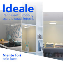 Carica l'immagine nel visualizzatore di Gallery, Generico Luce LED Sensore Movimento Armadio Ricaricabile USB - Lampada Magnetica Senza Fili Installazione Immediata per 