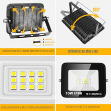 Carica l'immagine nel visualizzatore di Gallery, Willpower Faro LED Esterno 10W Faretti LED 6000K Bianco