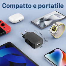Carica l'immagine nel visualizzatore di Gallery, Caricatore USB 5V/2A, Presa USB-A, Alimentatore Spina Caricabatterie