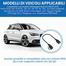Carica l'immagine nel visualizzatore di Gallery, AMI MDI - Cavo adattatore per Audi A1 A2 A3 A4 A5 A6 S6 A8 S8 R8 Q3 Q5 Q7, AMI MDI cavo di collegamento per sistemi di i