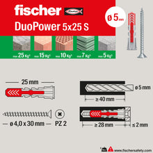 Carica l'immagine nel visualizzatore di Gallery, Fischer KIT DuoPower Valigetta 80 Tasselli Universali con Vite